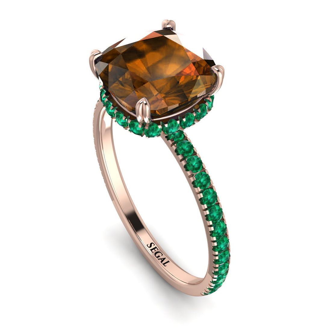 Cushion Hidden Brown Diamond Ring - Nova No. 1105