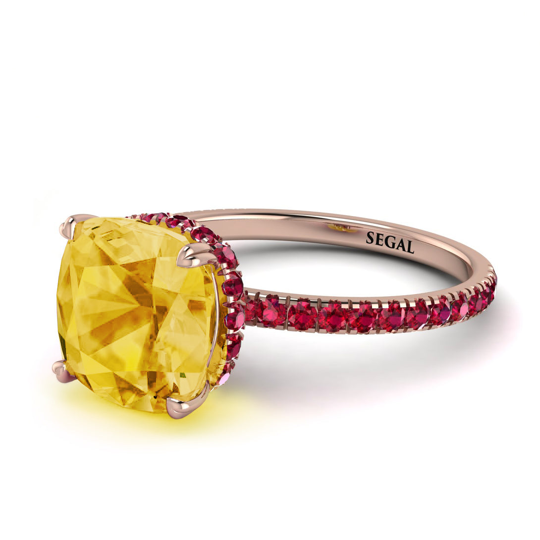 Cushion Hidden Citrine Ring - Nova No. 611
