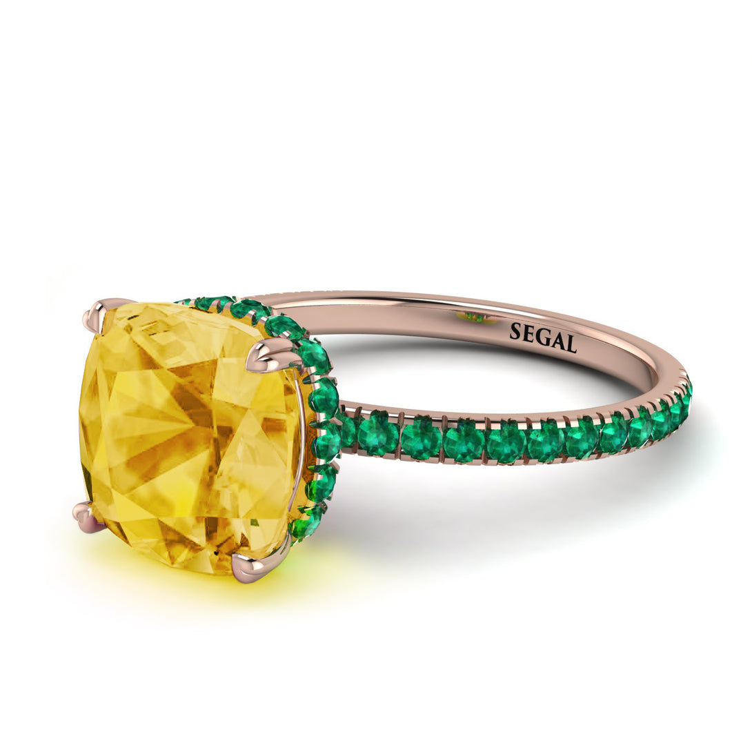 Cushion Hidden Citrine Ring - Nova No. 605