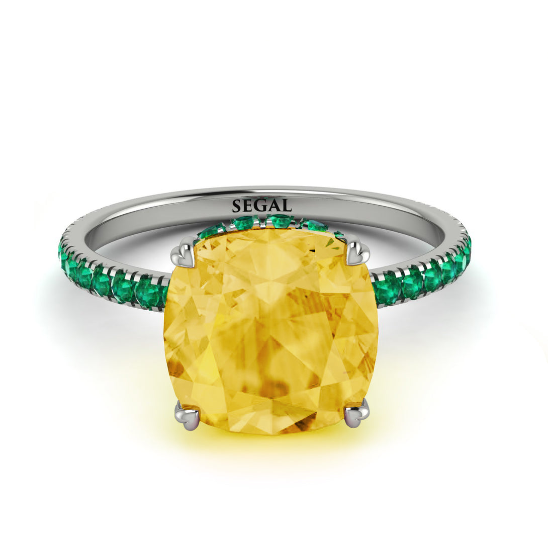 Cushion Hidden Citrine Ring - Nova No. 606