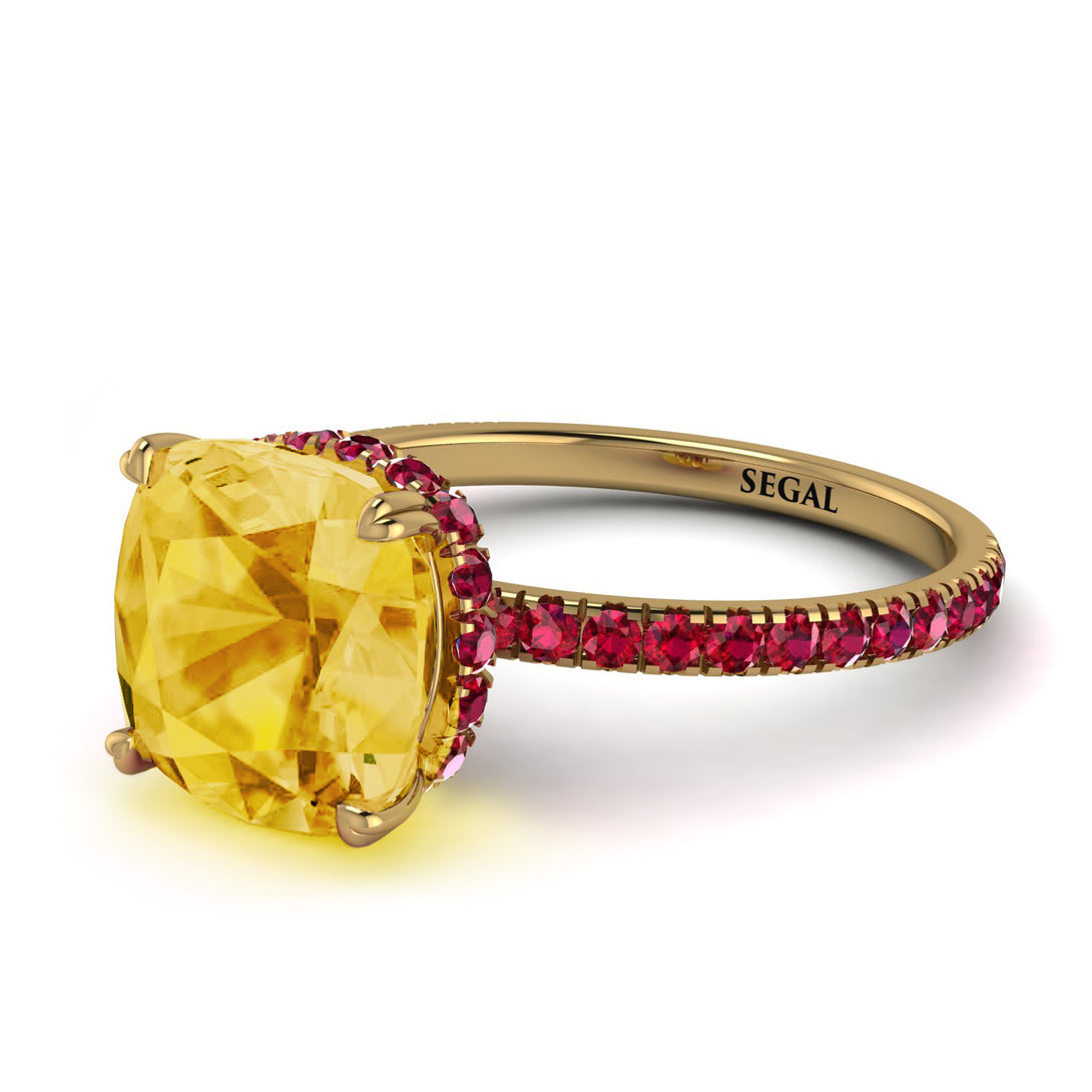 Cushion Hidden Citrine Ring - Nova No. 610