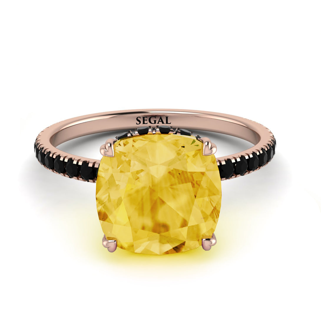 Cushion Hidden Citrine Ring - Nova No. 608