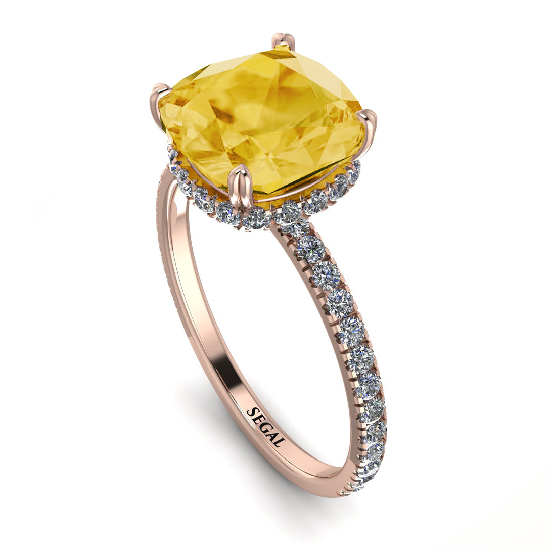 Cushion Hidden Citrine Ring - Nova No. 602