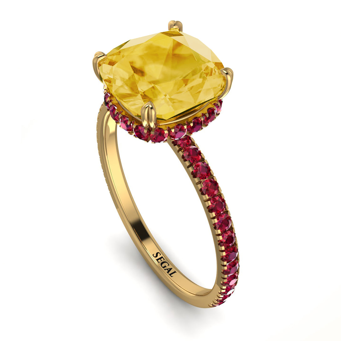 Cushion Hidden Citrine Ring - Nova No. 610