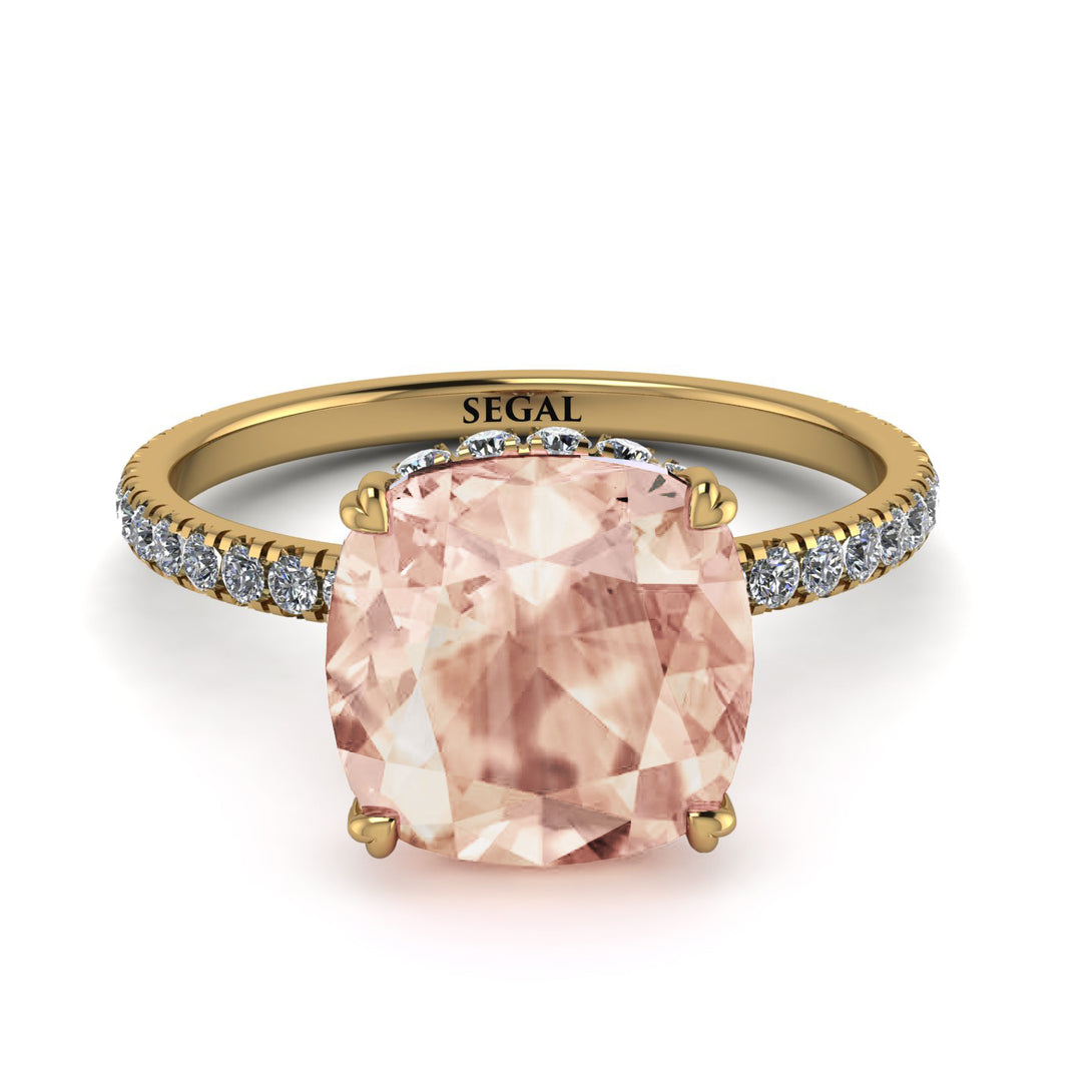 Cushion Hidden Morganite Ring - Nova No. 901