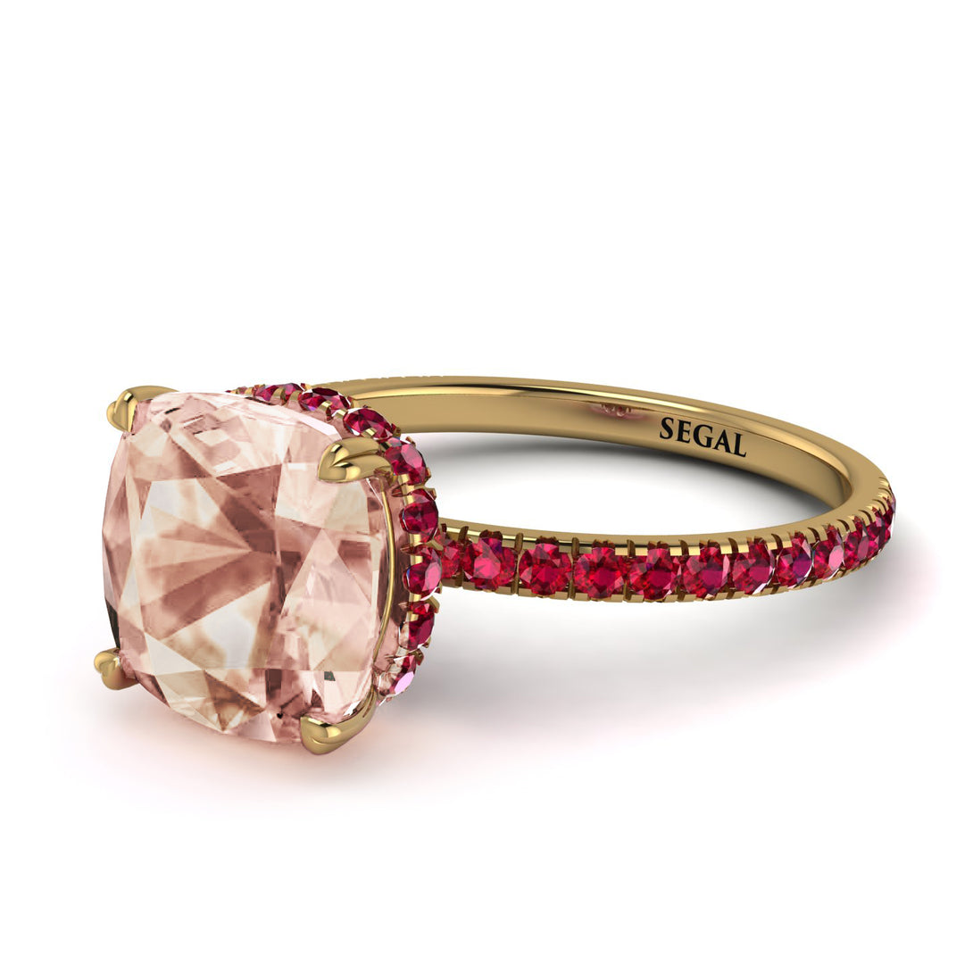Cushion Hidden Morganite Ring - Nova No. 910