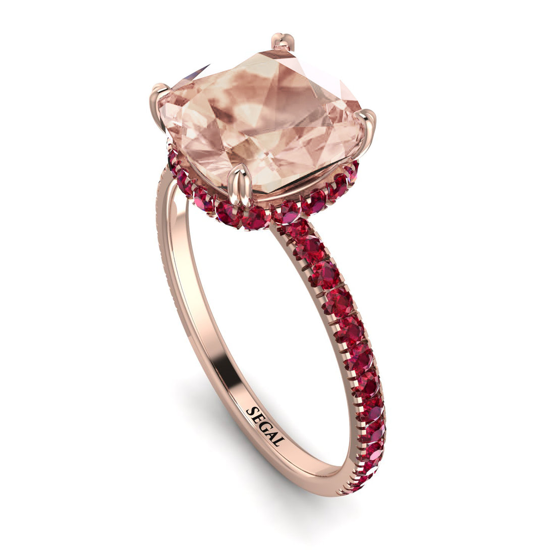Cushion Hidden Morganite Ring - Nova No. 911