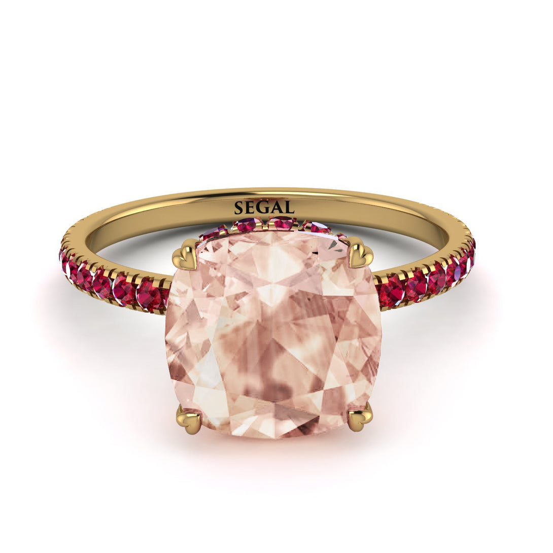 Cushion Hidden Morganite Ring - Nova No. 910
