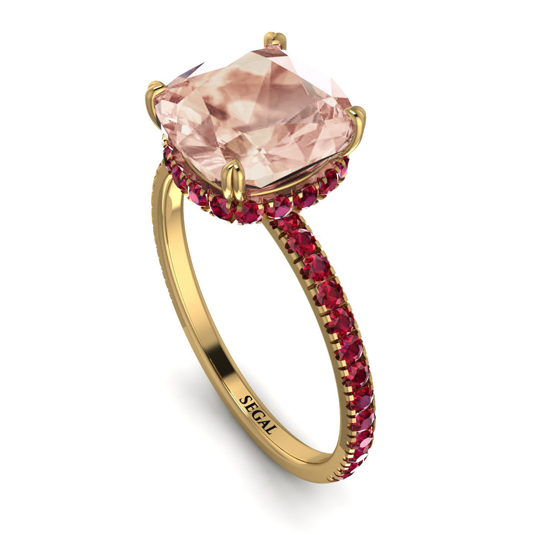 Cushion Hidden Morganite Ring - Nova No. 910