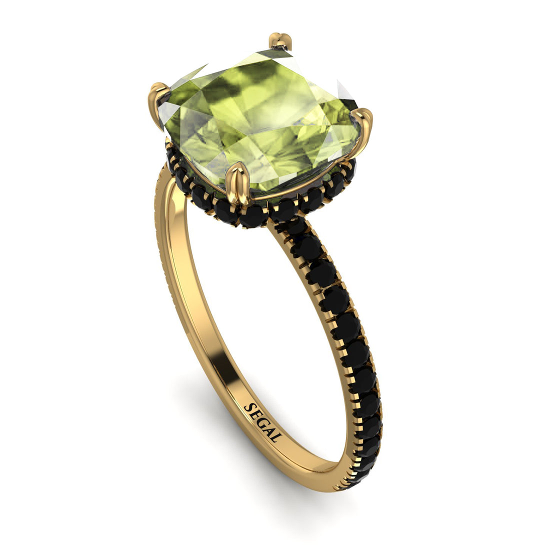Cushion Hidden Peridot Ring - Nova No. 707