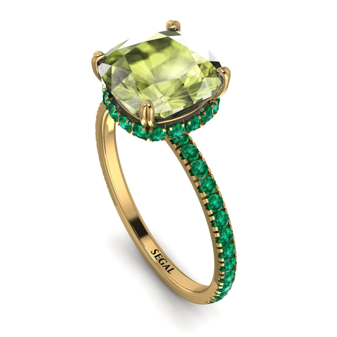 Cushion Hidden Peridot Ring - Nova No. 704