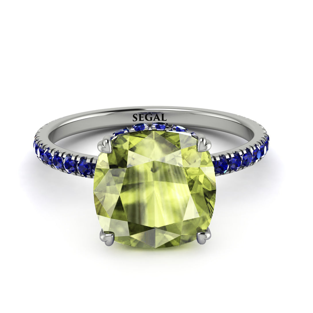 Cushion Hidden Peridot Ring - Nova No. 715