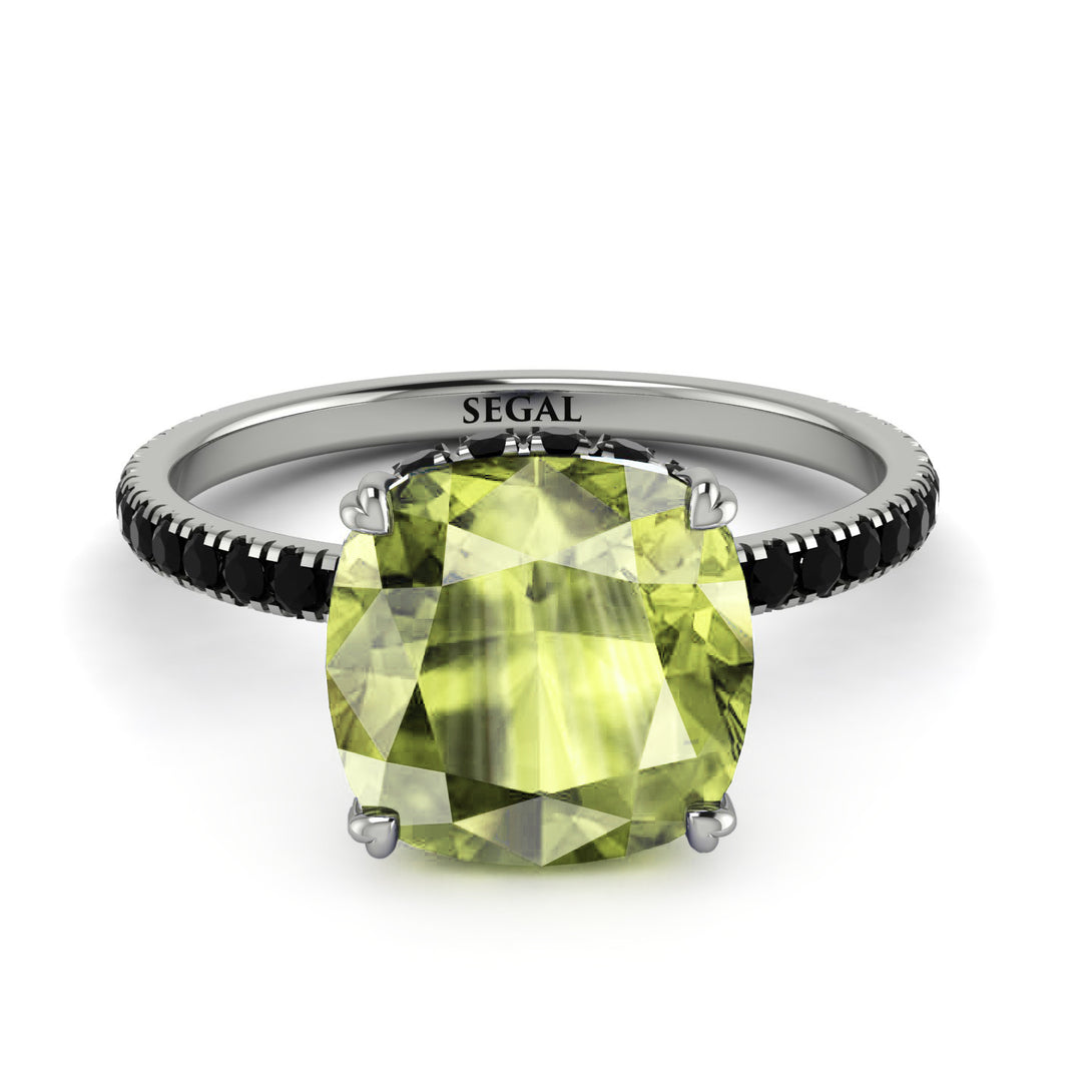 Cushion Hidden Peridot Ring - Nova No. 709