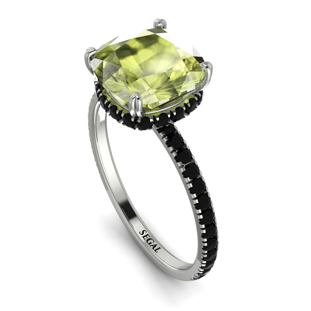 Cushion Hidden Peridot Ring - Nova No. 709