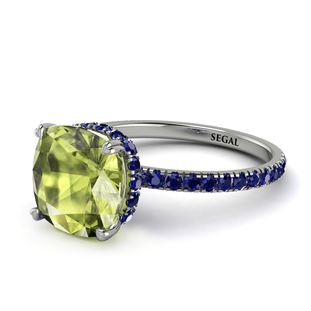 Cushion Hidden Peridot Ring - Nova No. 715