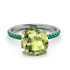 Cushion Hidden Peridot Ring - Nova No. 706