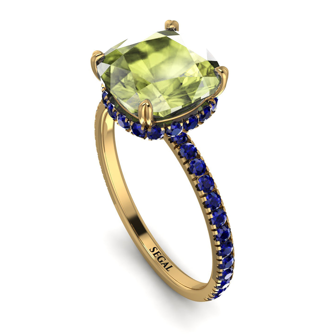 Cushion Hidden Peridot Ring - Nova No. 713