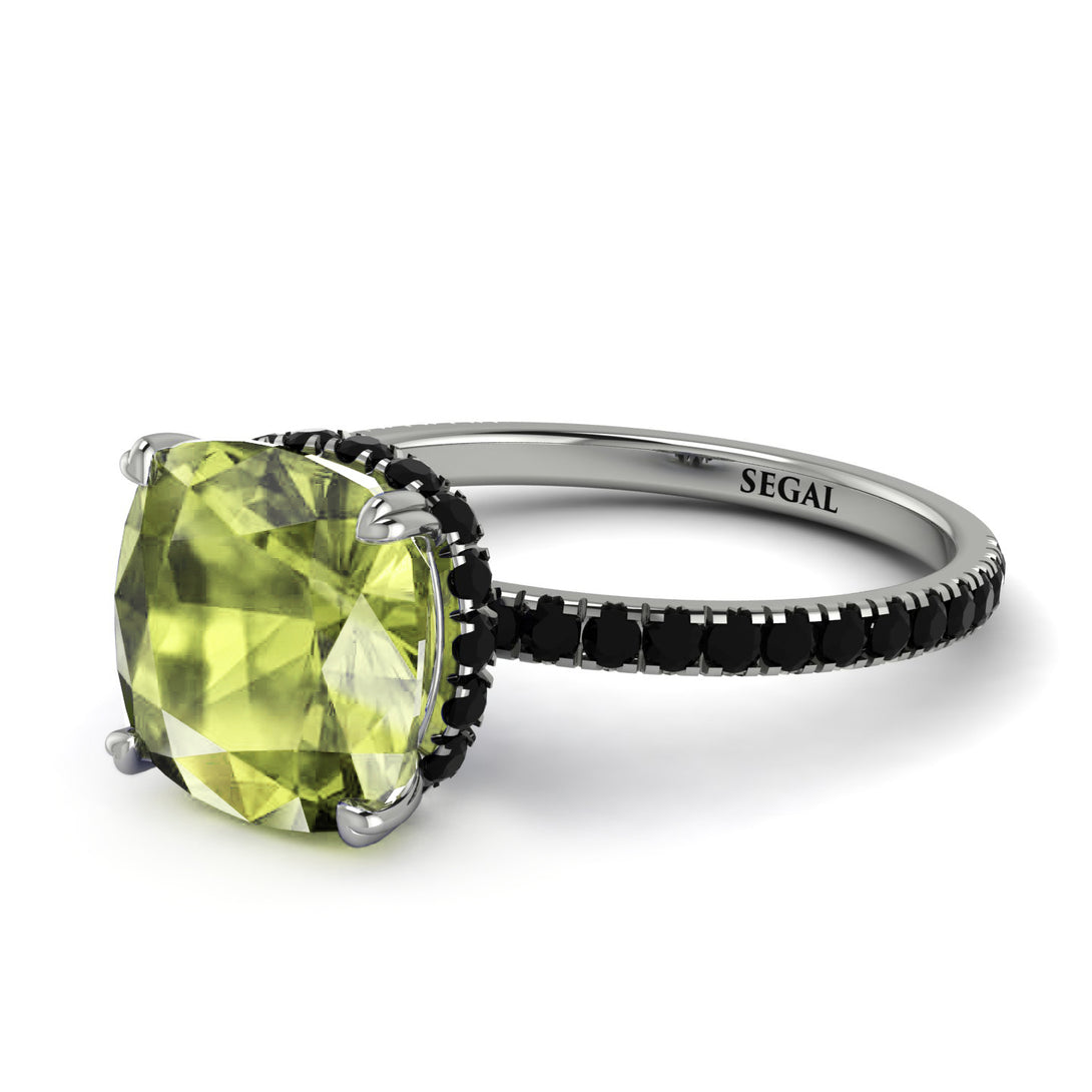 Cushion Hidden Peridot Ring - Nova No. 709