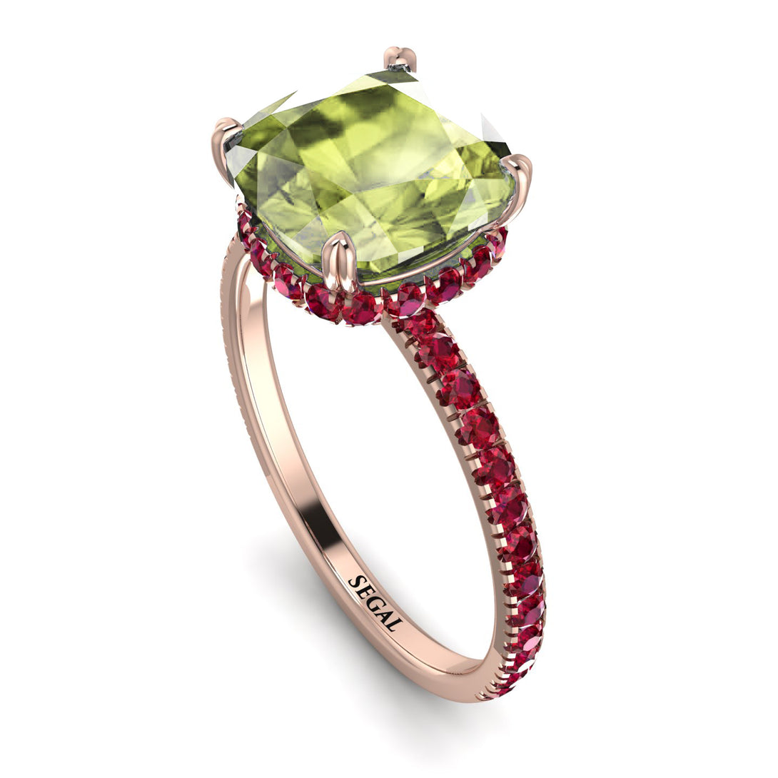 Cushion Hidden Peridot Ring - Nova No. 711