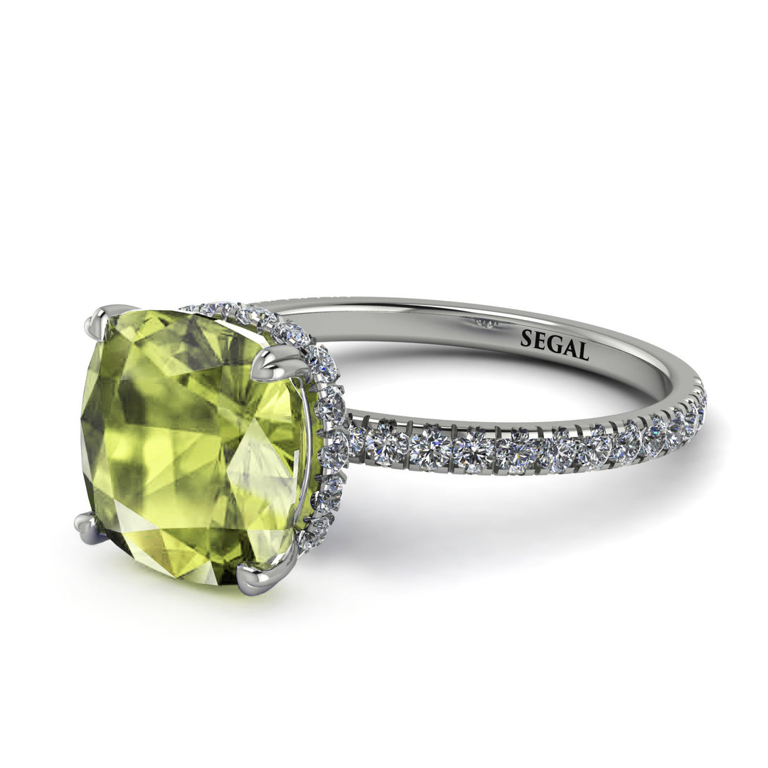 Cushion Hidden Peridot Ring - Nova No. 703