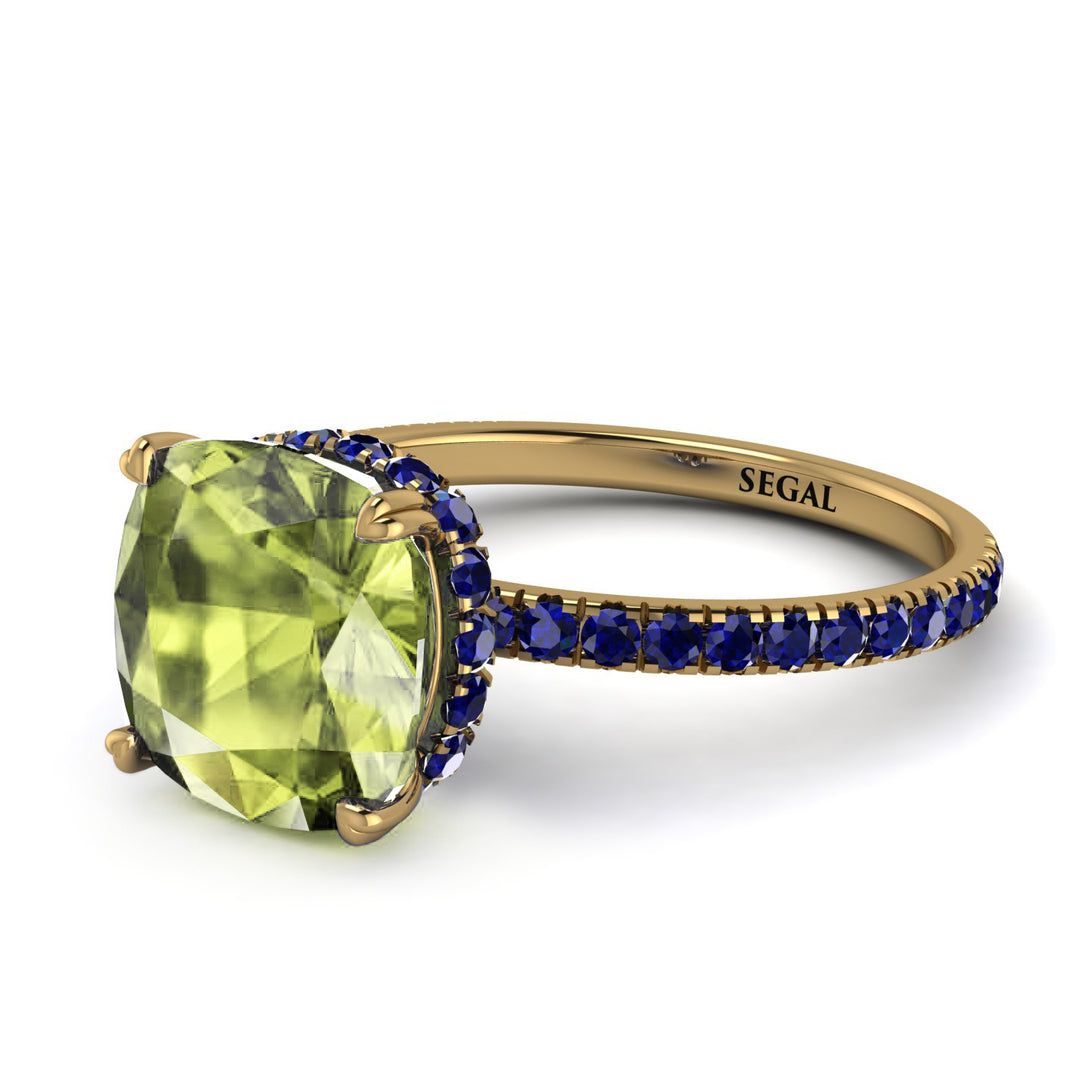 Cushion Hidden Peridot Ring - Nova No. 713