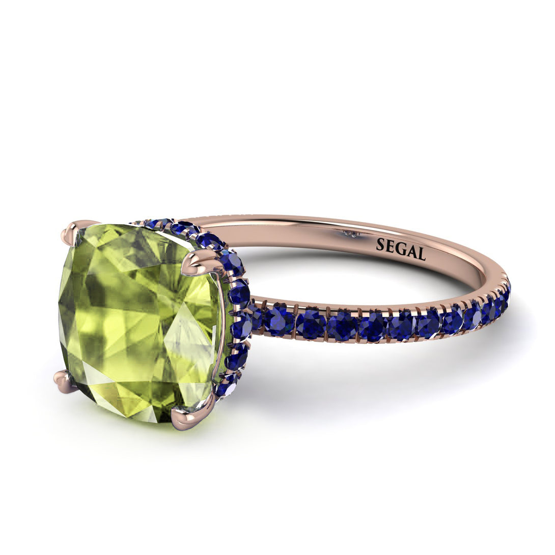 Cushion Hidden Peridot Ring - Nova No. 714