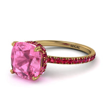 Cushion Hidden Pink Moissanite Ring - Nova No. 810 image 1