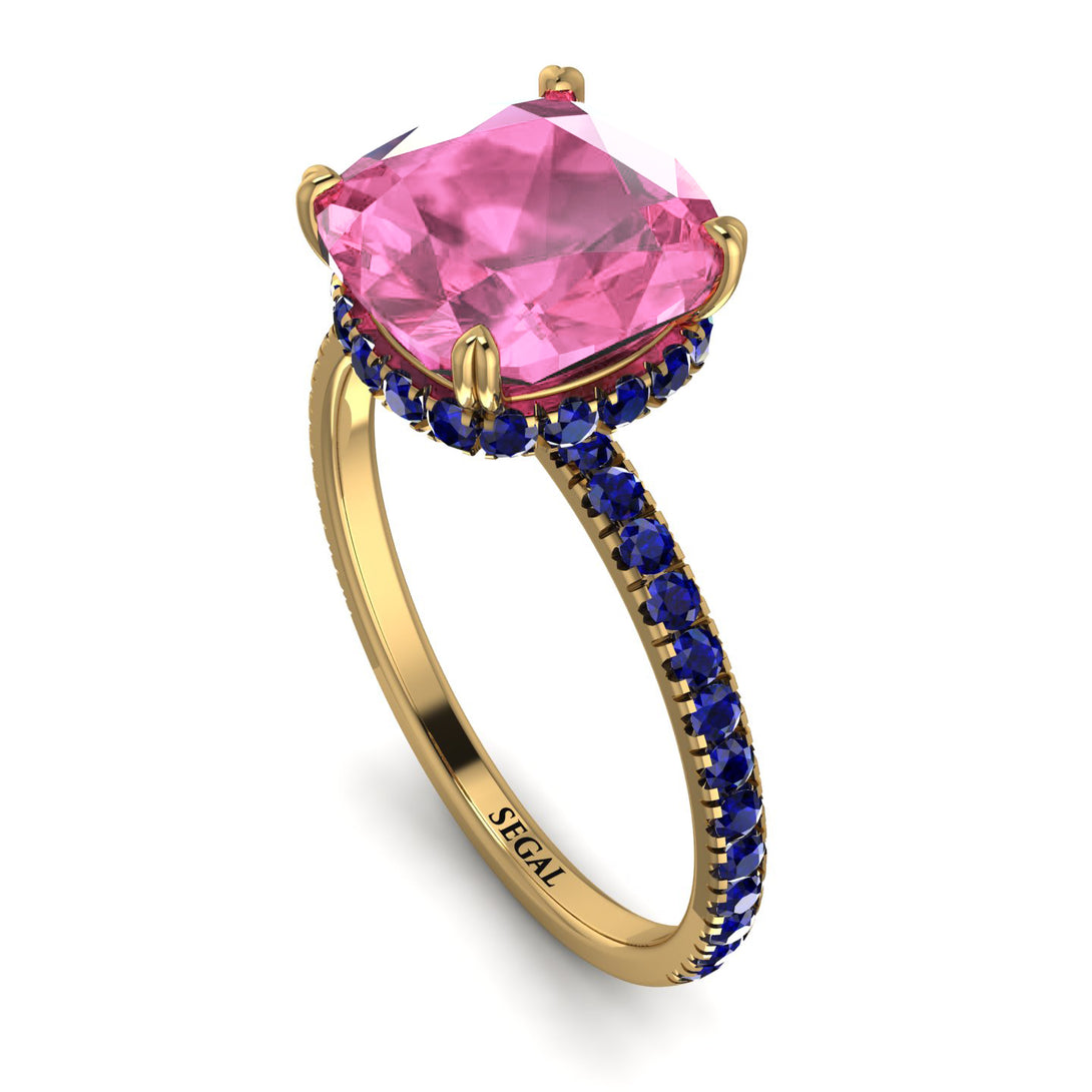 Cushion Hidden Pink Moissanite Ring - Nova No. 813