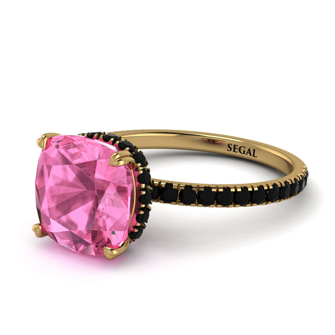 Cushion Hidden Pink Moissanite Ring - Nova No. 807