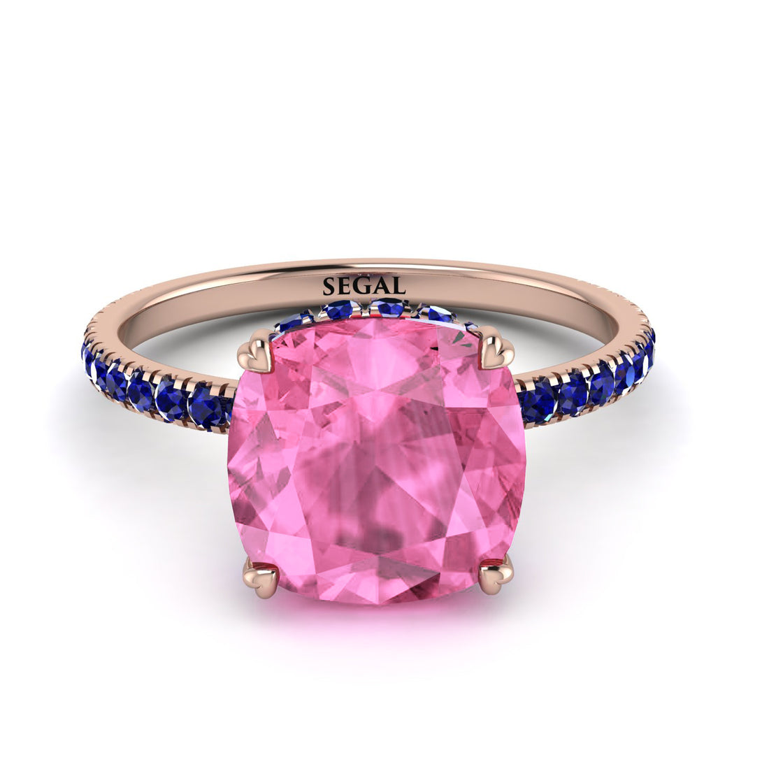 Cushion Hidden Pink Moissanite Ring - Nova No. 814
