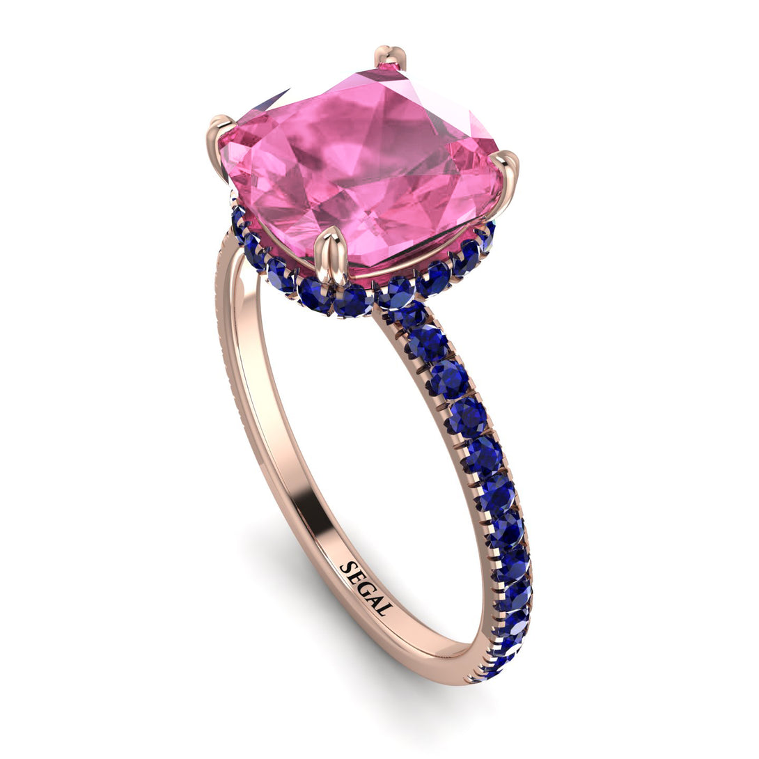 Cushion Hidden Pink Moissanite Ring - Nova No. 814