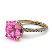 Cushion Hidden Pink Moissanite Ring - Nova No. 801 image 1