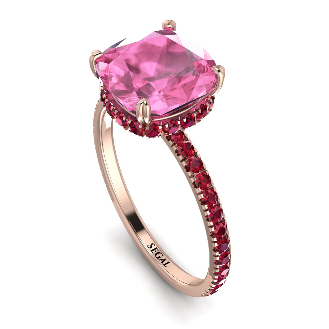 Cushion Hidden Pink Moissanite Ring - Nova No. 811