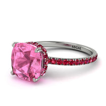 Cushion Hidden Pink Moissanite Ring - Nova No. 812 image 1