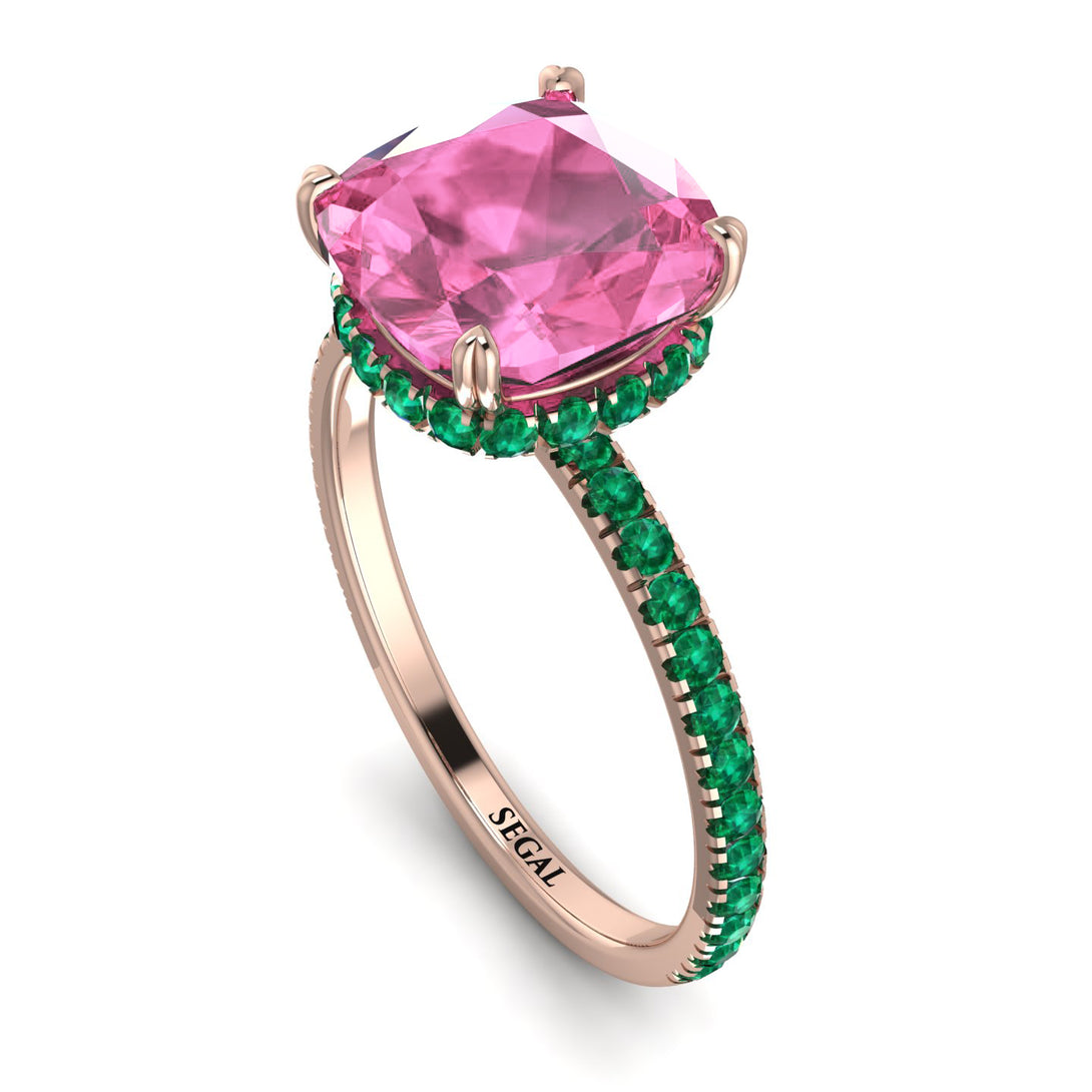 Cushion Hidden Pink Moissanite Ring - Nova No. 805
