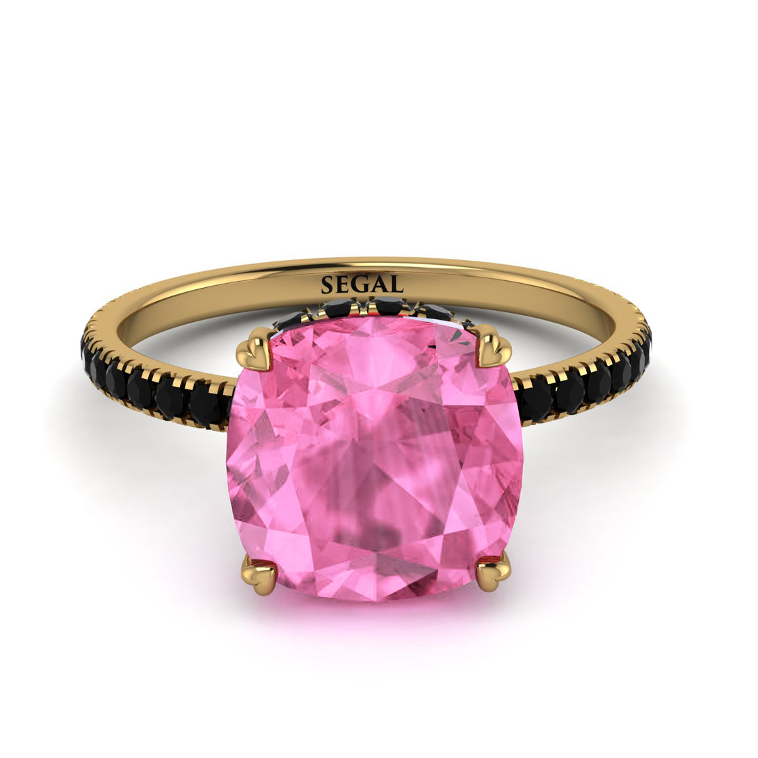 Cushion Hidden Pink Moissanite Ring - Nova No. 807