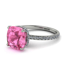 Cushion Hidden Pink Moissanite Ring - Nova No. 803 image 1