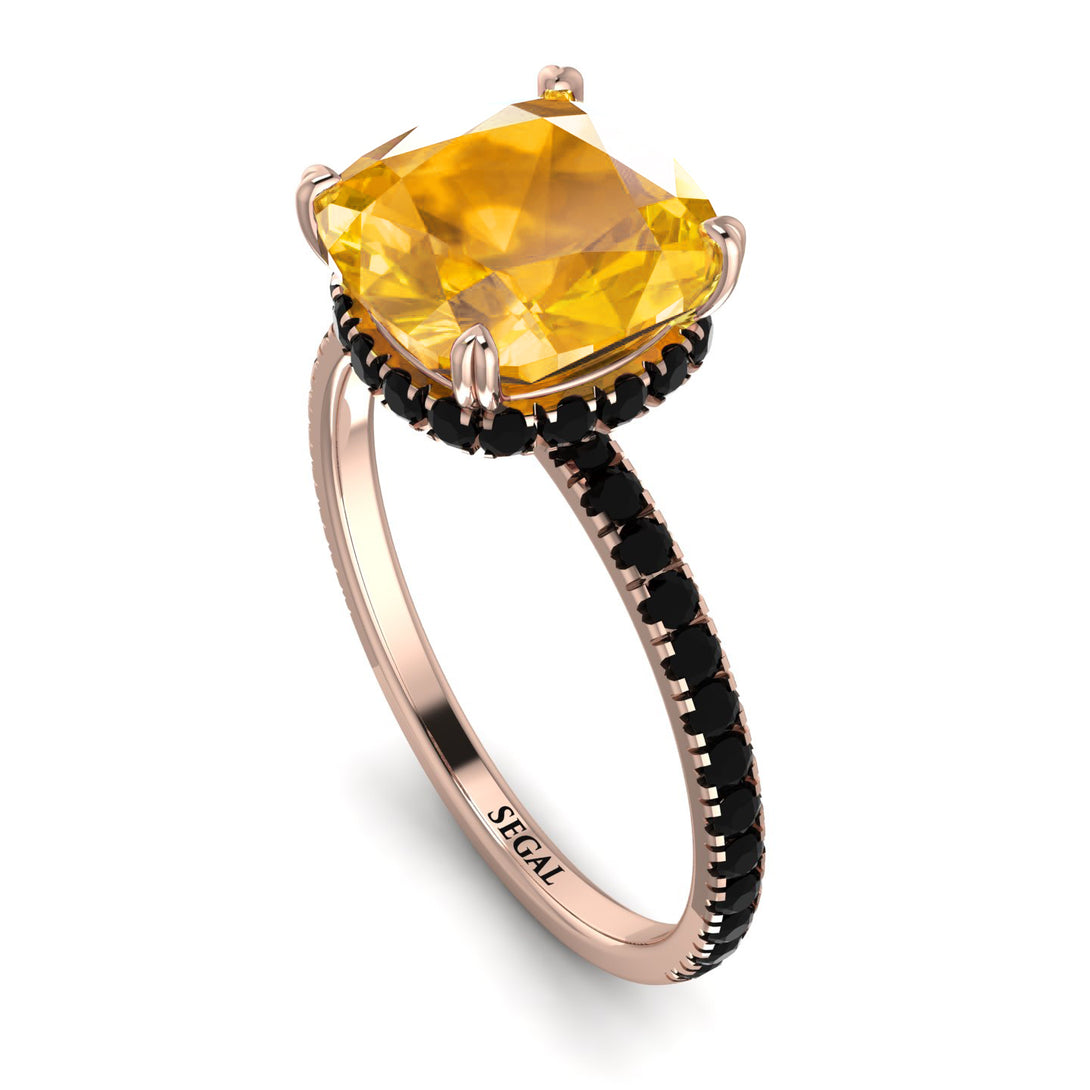 Cushion Hidden Yellow Diamond Ring - Nova No. 1008