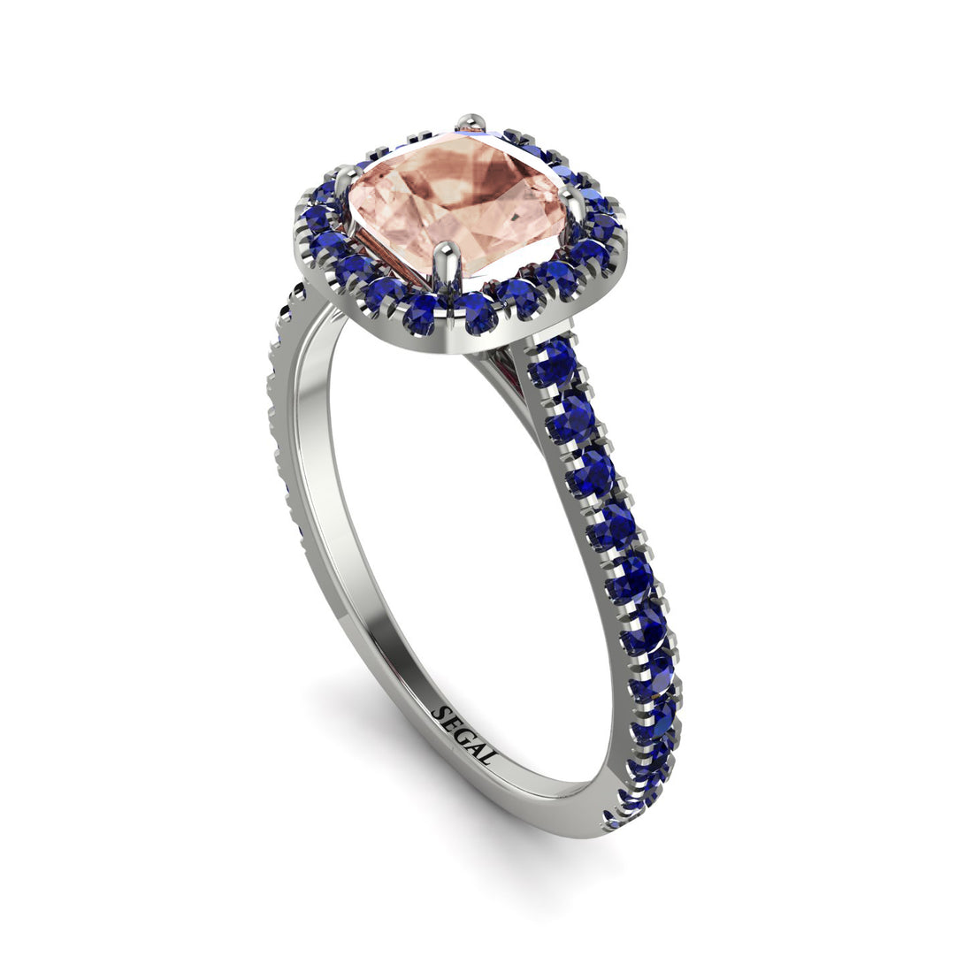 Cushion Morganite Halo Engagement Ring - Jade No. 915