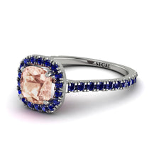 Cushion Morganite Halo Engagement Ring - Jade No. 915 image 1