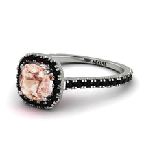 Cushion Morganite Halo Engagement Ring - Jade No. 909 image 1