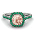 Cushion Morganite Halo Engagement Ring - Jade No. 906