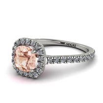 Cushion Morganite Halo Engagement Ring - Jade No. 903 image 1