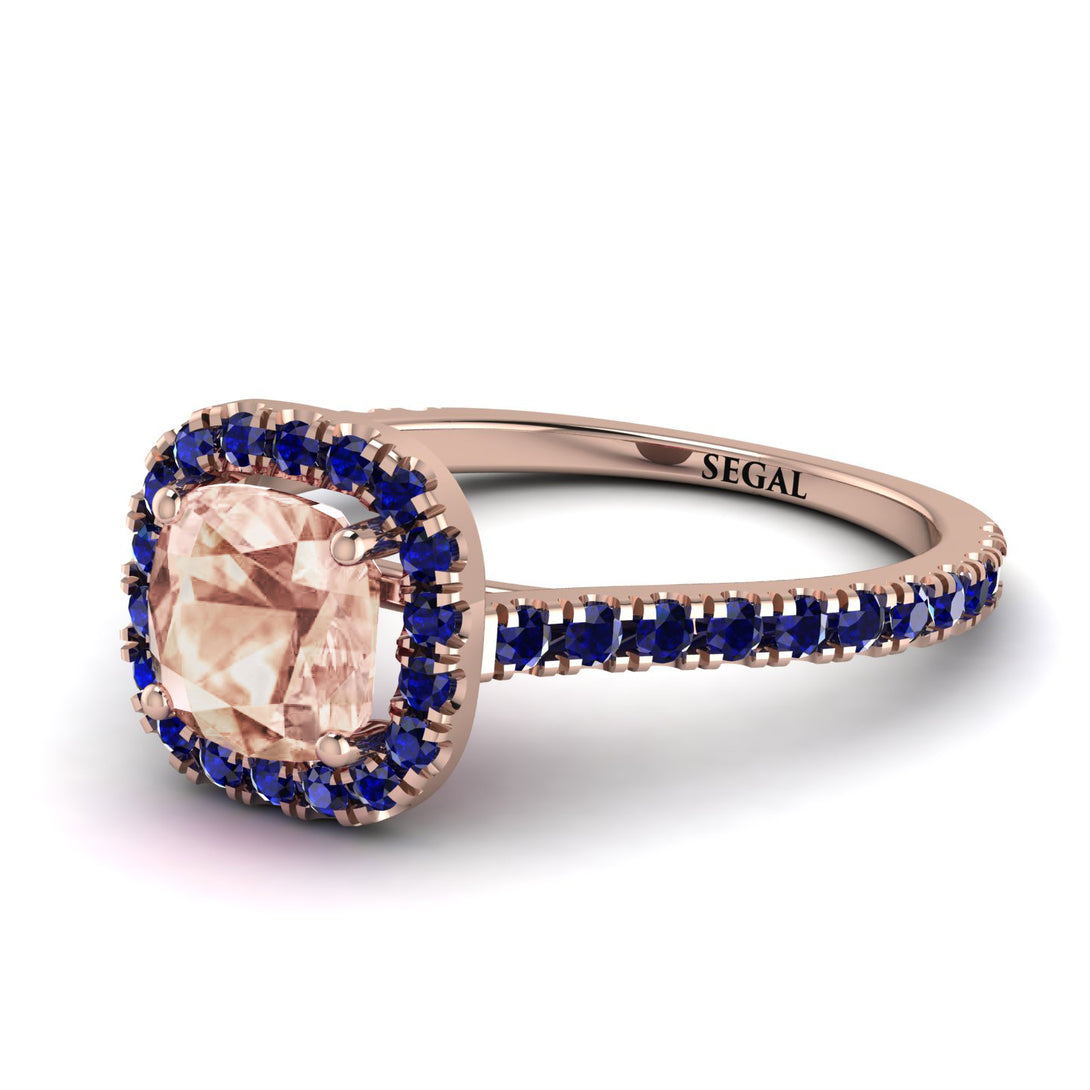 Cushion Morganite Halo Engagement Ring - Jade No. 914