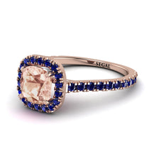 Cushion Morganite Halo Engagement Ring - Jade No. 914 image 1