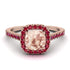 Cushion Morganite Halo Engagement Ring - Jade No. 911 image 2