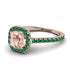 Cushion Morganite Halo Engagement Ring - Jade No. 905