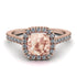 Cushion Morganite Halo Engagement Ring - Jade No. 902 image 2
