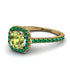 Cushion Peridot Halo Engagement Ring - Jade No. 704