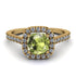 Cushion Peridot Halo Engagement Ring - Jade No. 701 image 2